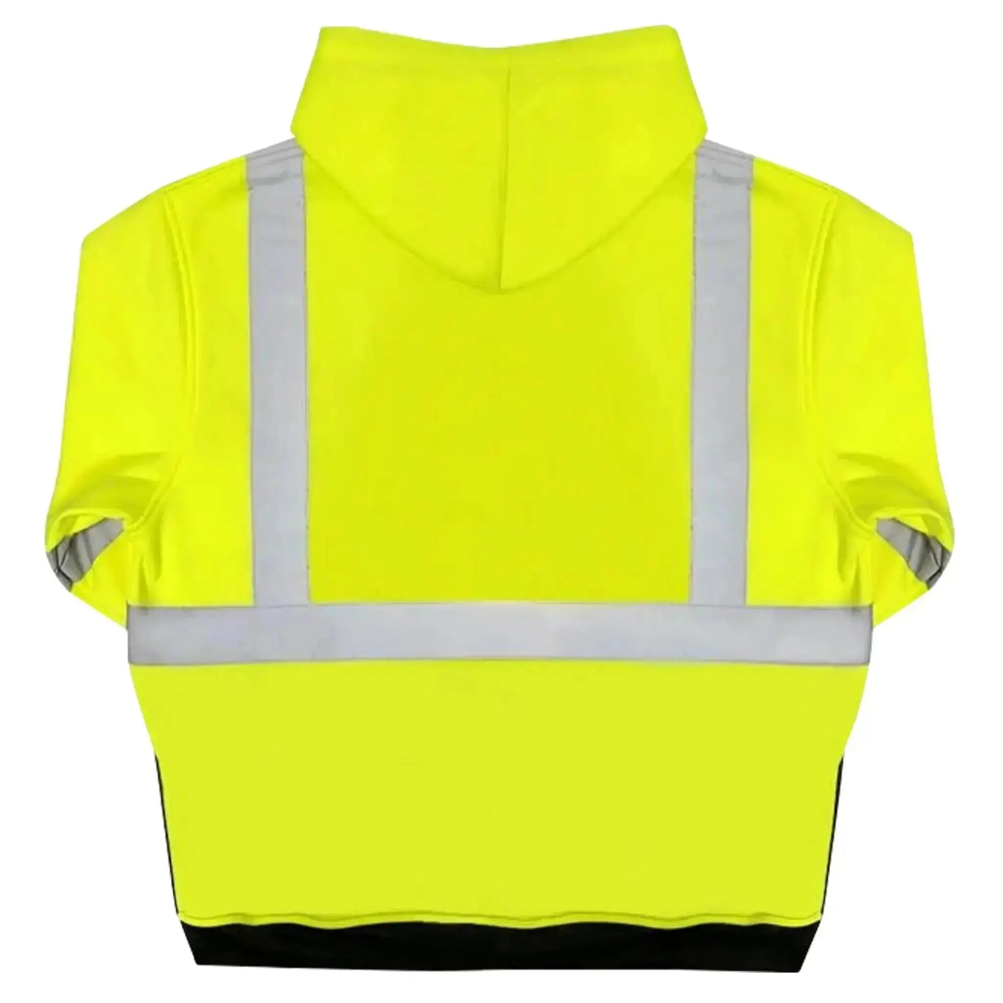 Safety Main 05LWJYB Lightweight Jacket, Class 3, Hi-Vis Yellow with Black Bottom, Back View Image