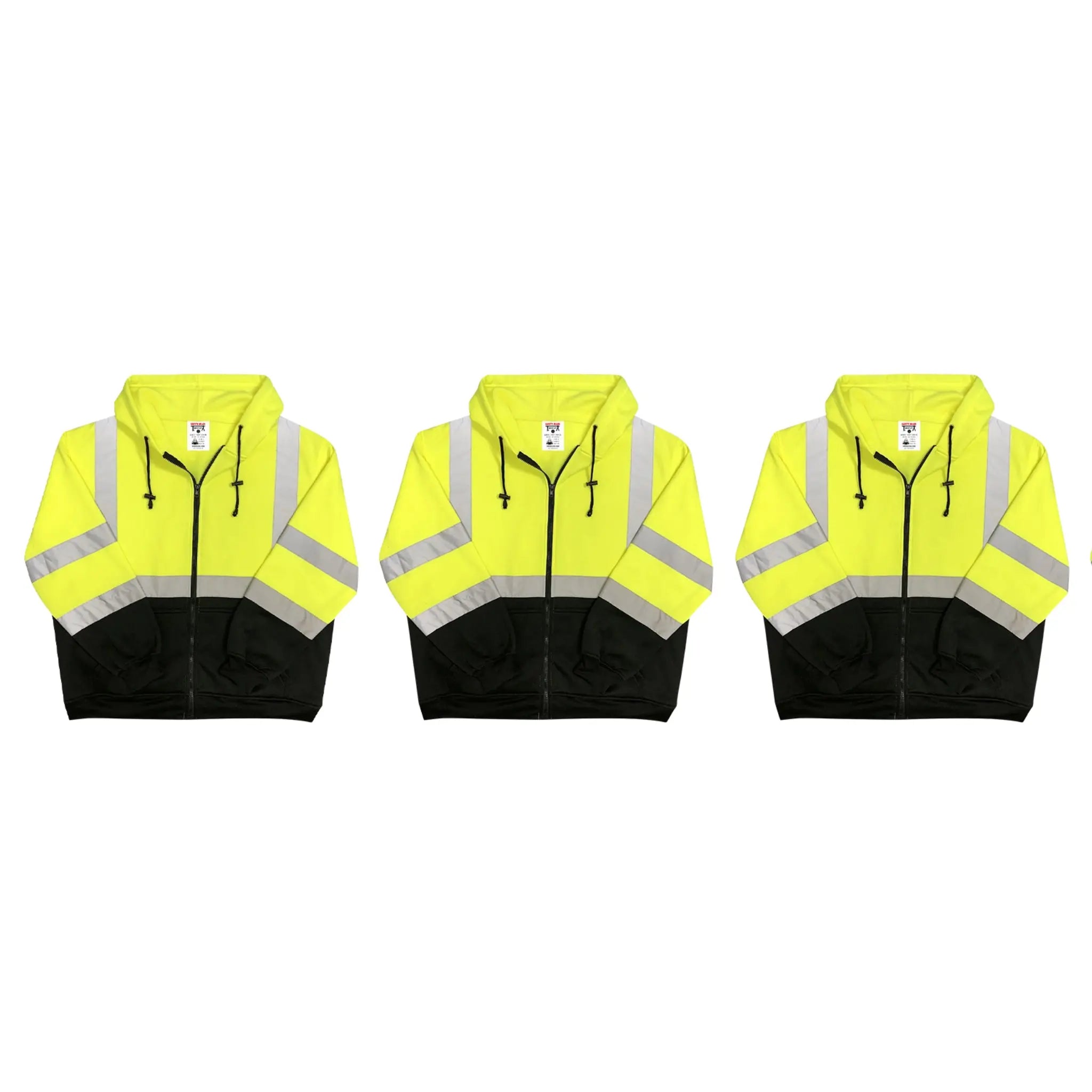 SMG05LWJSafety Main 05LWJYB Lightweight Jacket, Class 3, Hi-Vis Yellow with Black Bottom, 3 Pack, Front