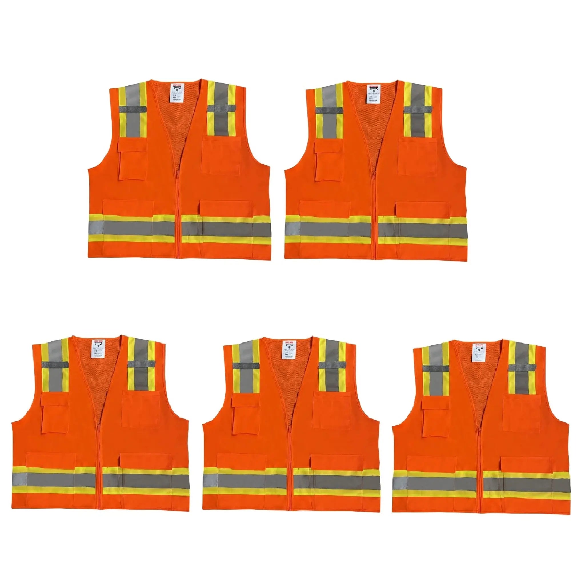 Safety Main 05TTSOZ Surveyor Vest, Class 2, Solid Front, Mesh Back, Hi-Vis Orange, Main Image