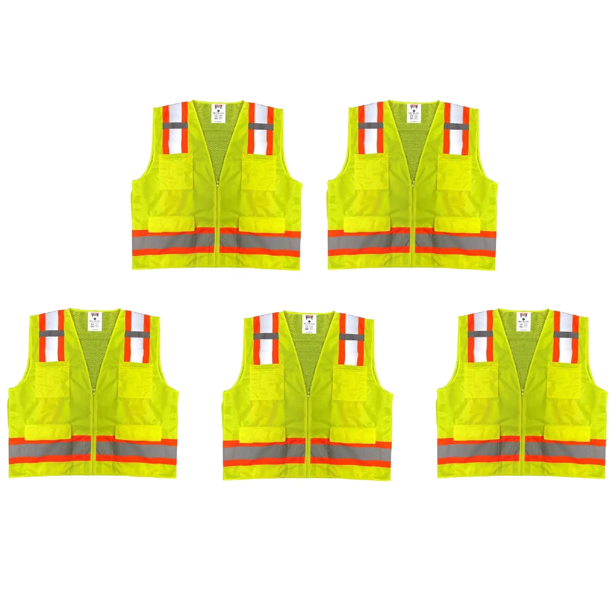 Safety Main 05TTSYZ Surveyor Vest, Class 2, Solid Front, Mesh Back, Hi-Vis Yellow, Main Image
