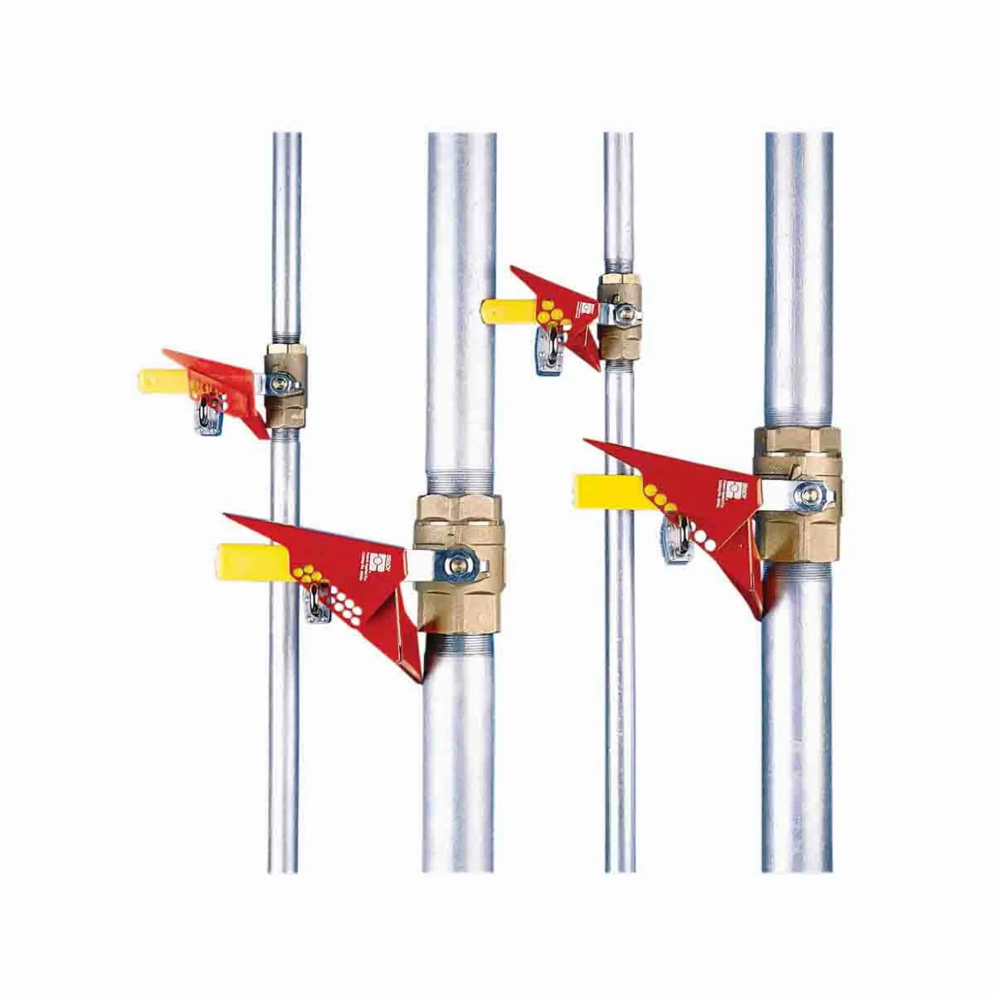 Brady SPC65692 Standard Ball Valve Lockout, Steel, 3/8", Red, Small, In use, Locked