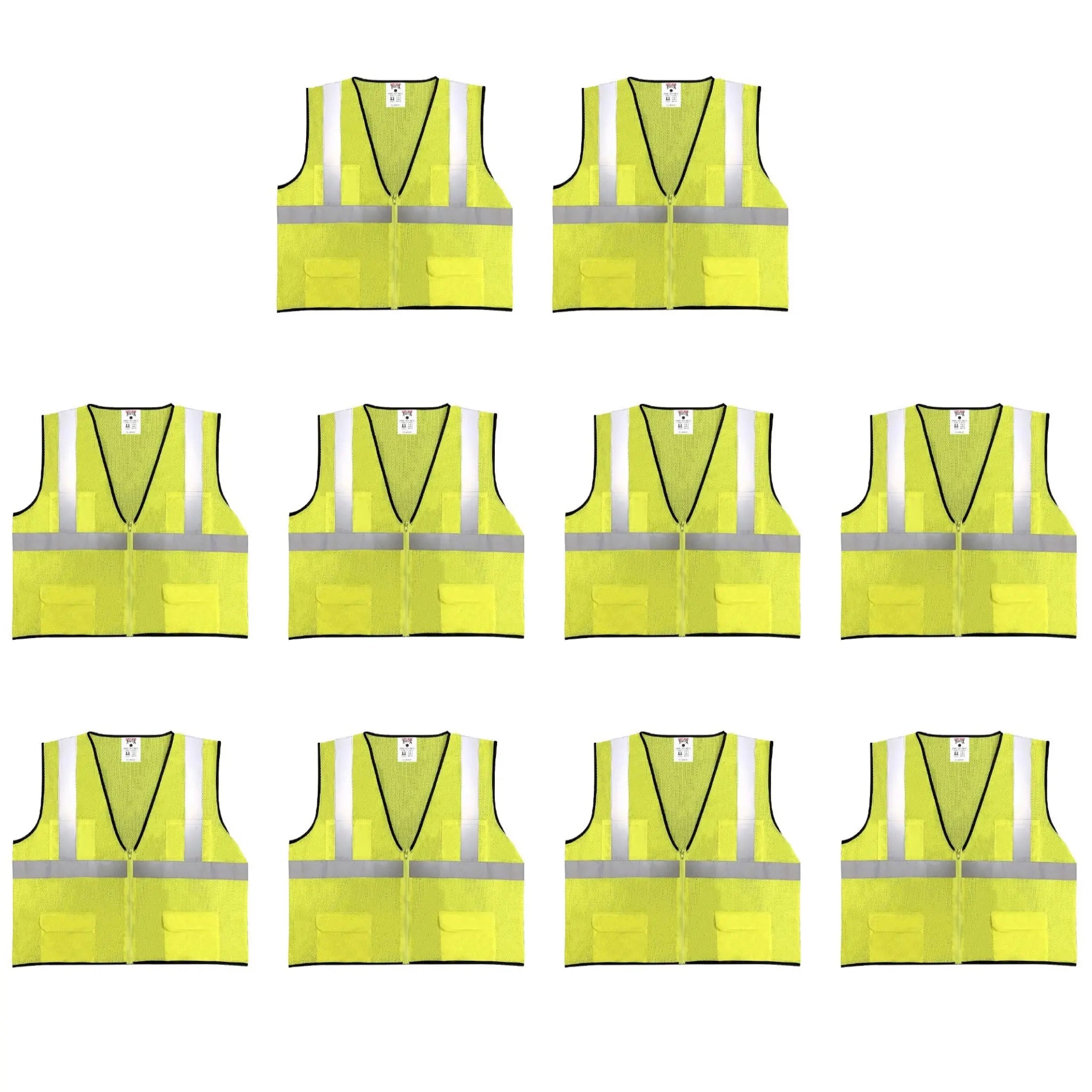 Safety Main 05EAMYZ Economy Vest, Class 2, All Mesh, Hi-Vis Yellow, Main Image