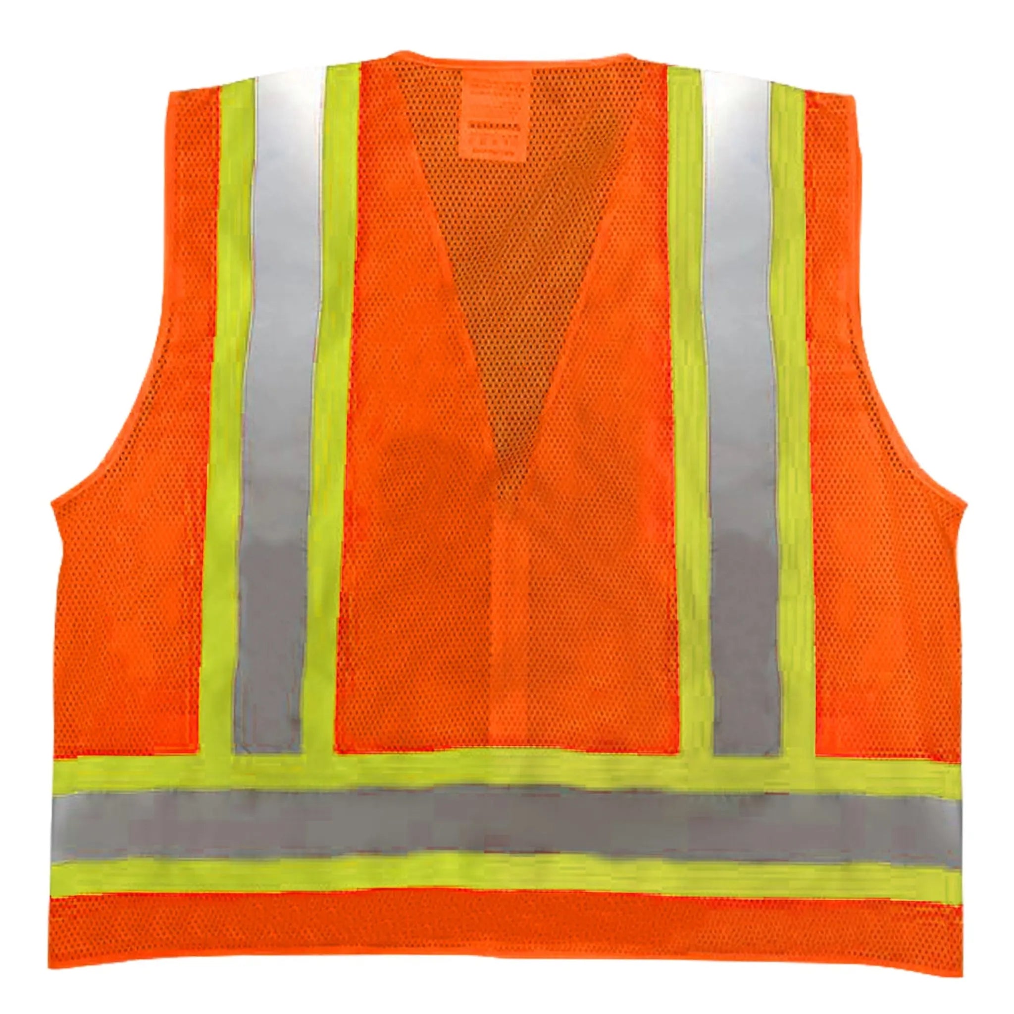 Safety Main 05TTSOZ Surveyor Vest, Class 2, Solid Front, Mesh Back, Hi-Vis Orange, Back View