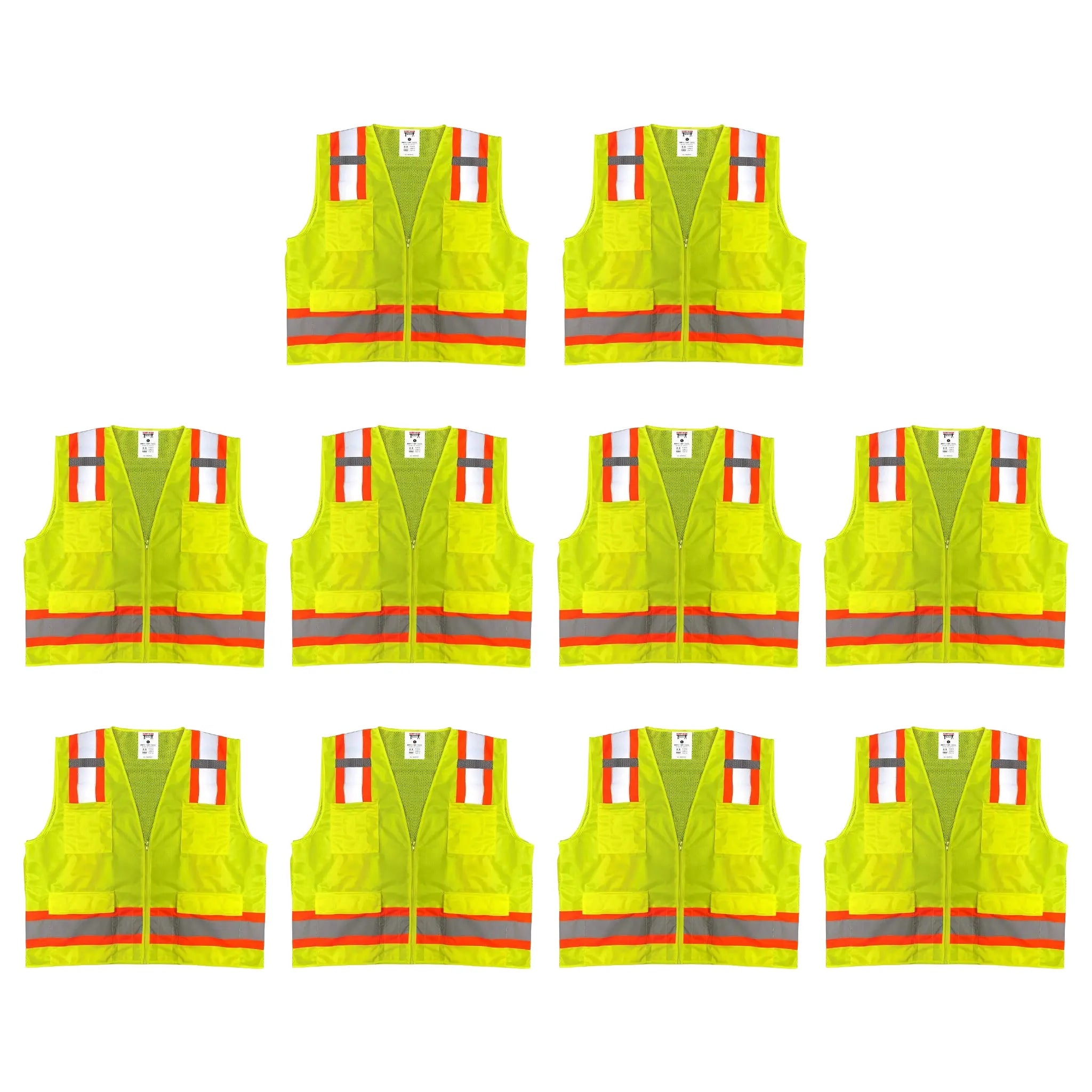 Safety Main 05TTSYZ Surveyor Vest, Class 2, Solid Front, Mesh Back, Hi-Vis Yellow, Main Image