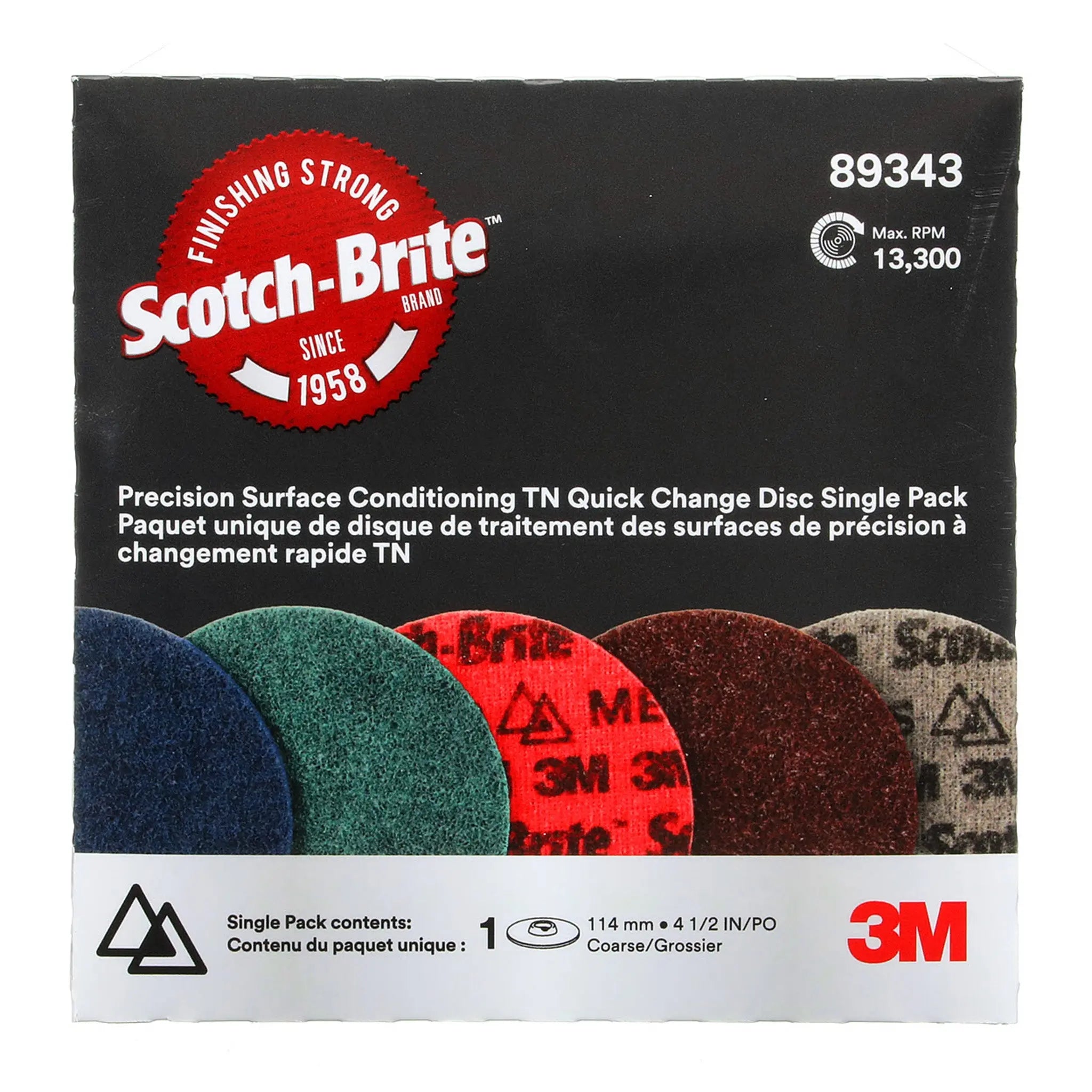 Scotch-Brite Precision Surface Conditioning TN Quick Change Disc PN-DN Coarse 4-1/2 in, 1 Each