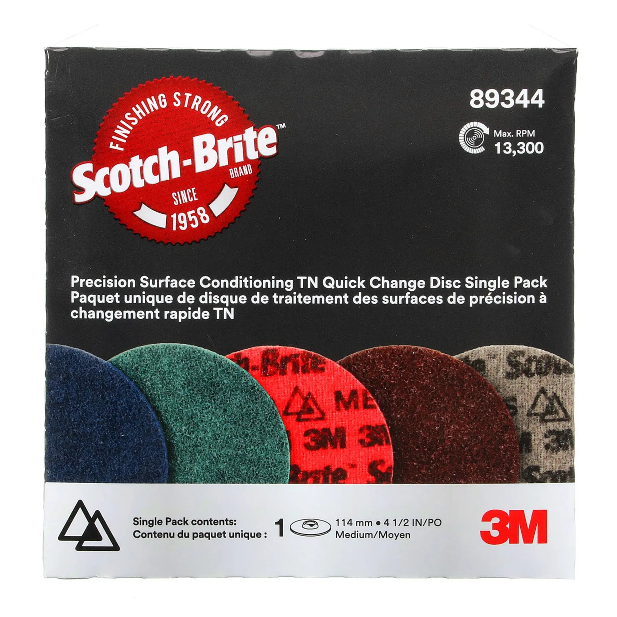 Scotch-Brite Precision Surface Conditioning TN Quick Change Disc PN-DN Medium 4-1/2 in, 1 Each