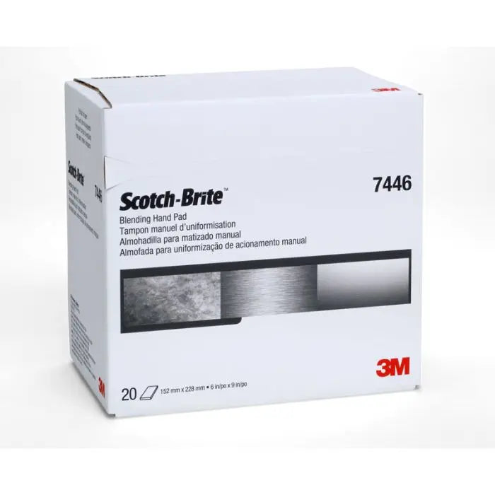 Scotch-Brite™ Blending Hand Pad 7446, 6 in x 9 in, S MED, 20 pads per box, 2 boxes per case
