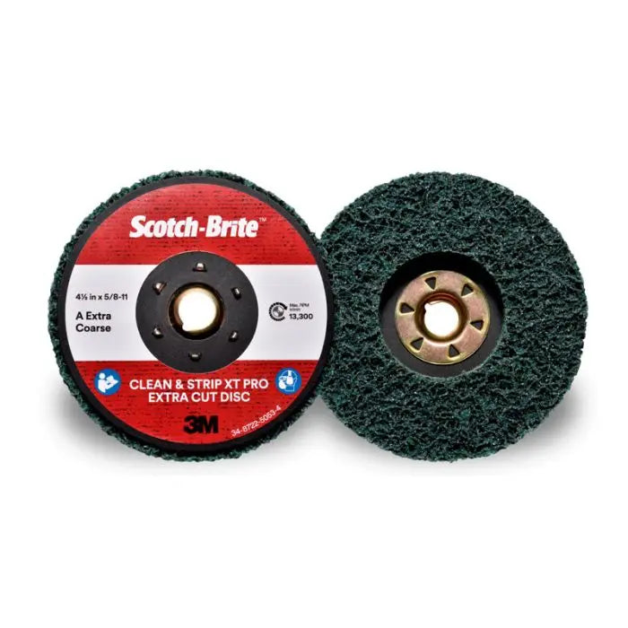 Scotch-Brite™ Clean and Strip XT Pro Extra Cut Disc, TN Quick Change, 4-1/2 in x 5/8 in-11, A XCS, 10 per case
