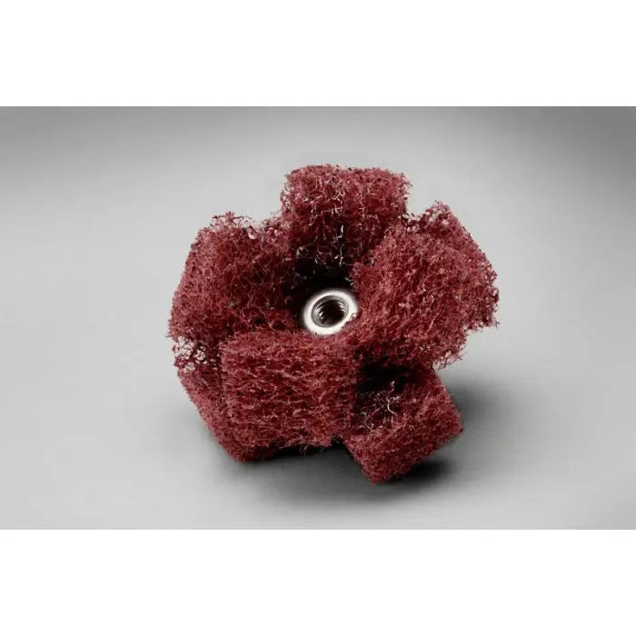 Scotch-Brite™ Cross Buff, 1-1/2 in x 1/2 in x 2 PLY x 8-32 High Strength A VFN, 25 per inner 100 per case