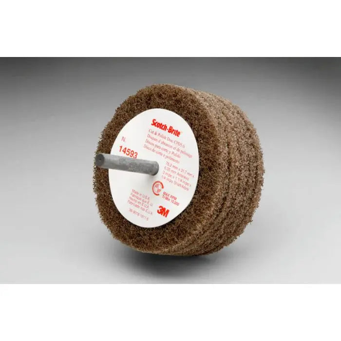 Scotch-Brite™ Cut and Polish Disc D5, 3 in x 1-1/4 in x 1/4 in A MED, 10 per case