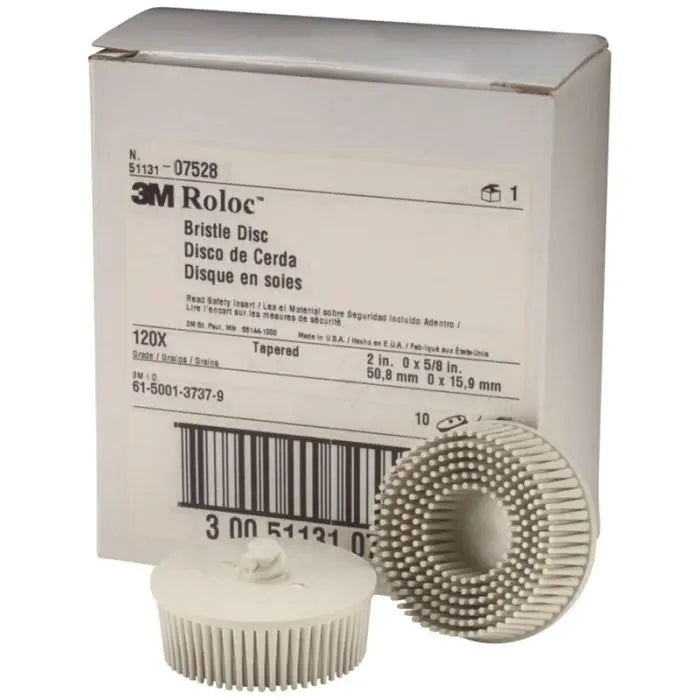 Scotch-Brite™ Roloc™ Bristle Disc 07528, 2 in 120 White, 4 boxes per case