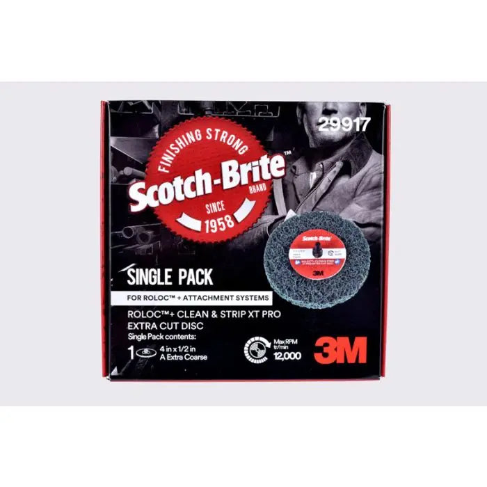 Scotch-Brite™ Roloc™+ Clean and Strip XT Pro Extra Cut Disc, TR+, 4 in x 1/2 in, A XCS, Single Pack, 10 per case