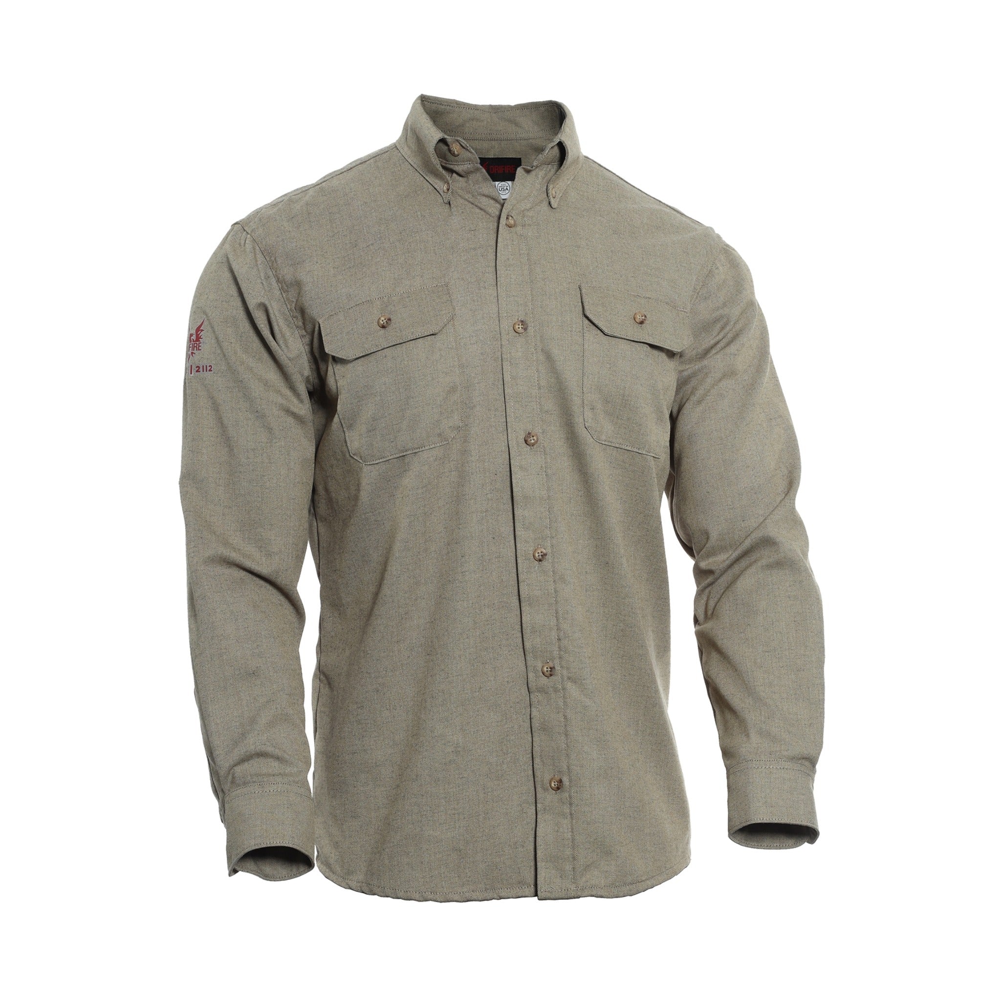 National Safety Apparel TCG01120 DRIFIRE TECGEN FR Work Shirt, Tan, 1 Each
