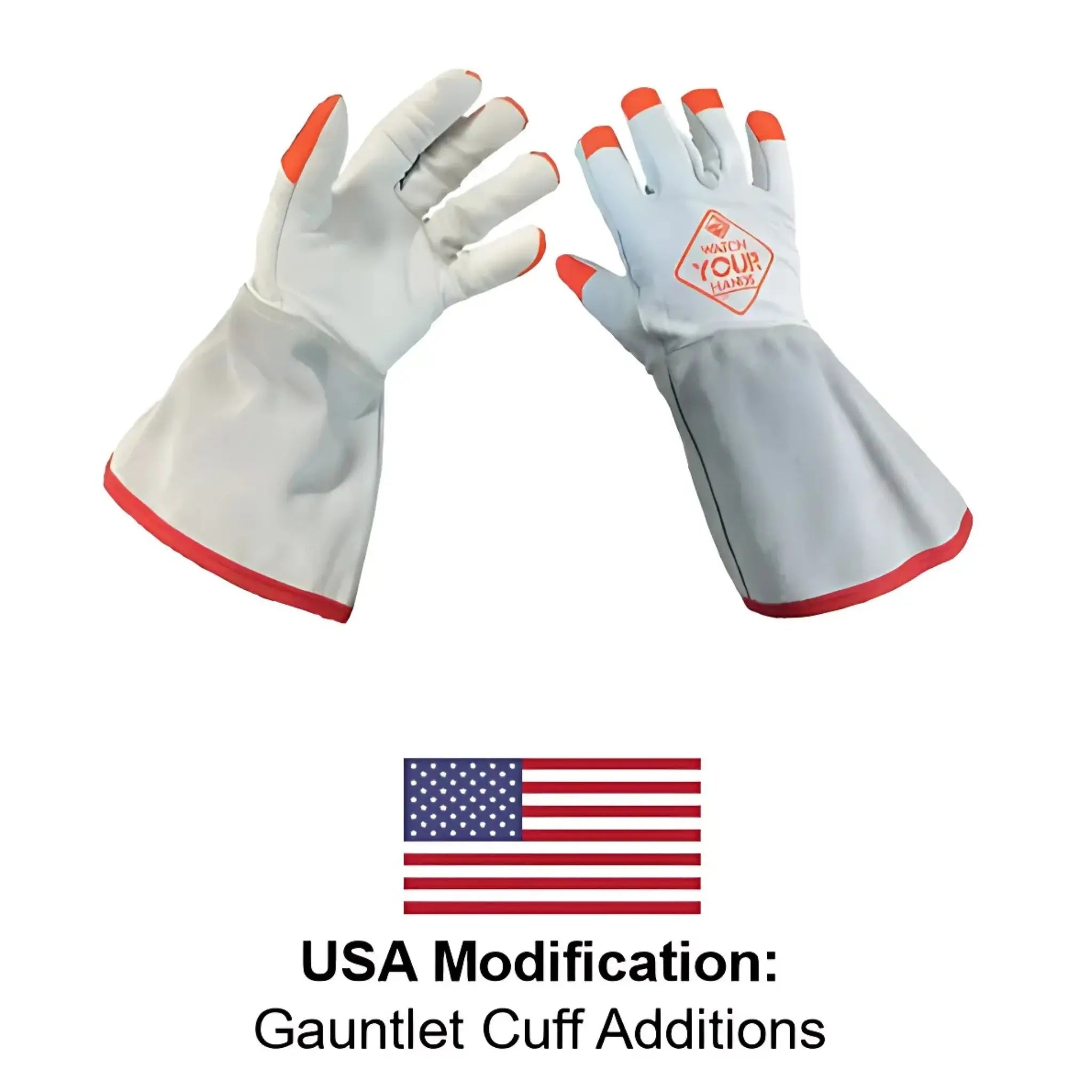 Tilsatec TTP230CRFR-GC5 Hi Vis Arc and Cut Resistant Leather Drivers Glove with 5 Inch Gauntlet Cuff, White, 1 Pair, Man Image