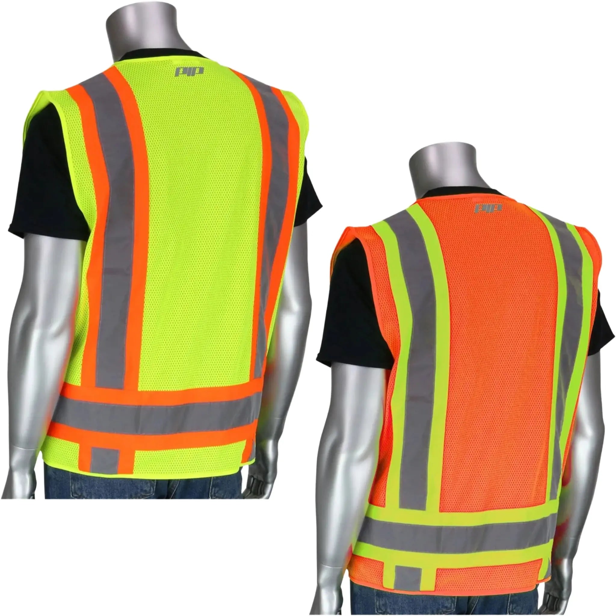 PIP 302-0500 ANSI Type R Class 2 Two-Tone Eleven Pocket Surveyors Vest, 1 Each