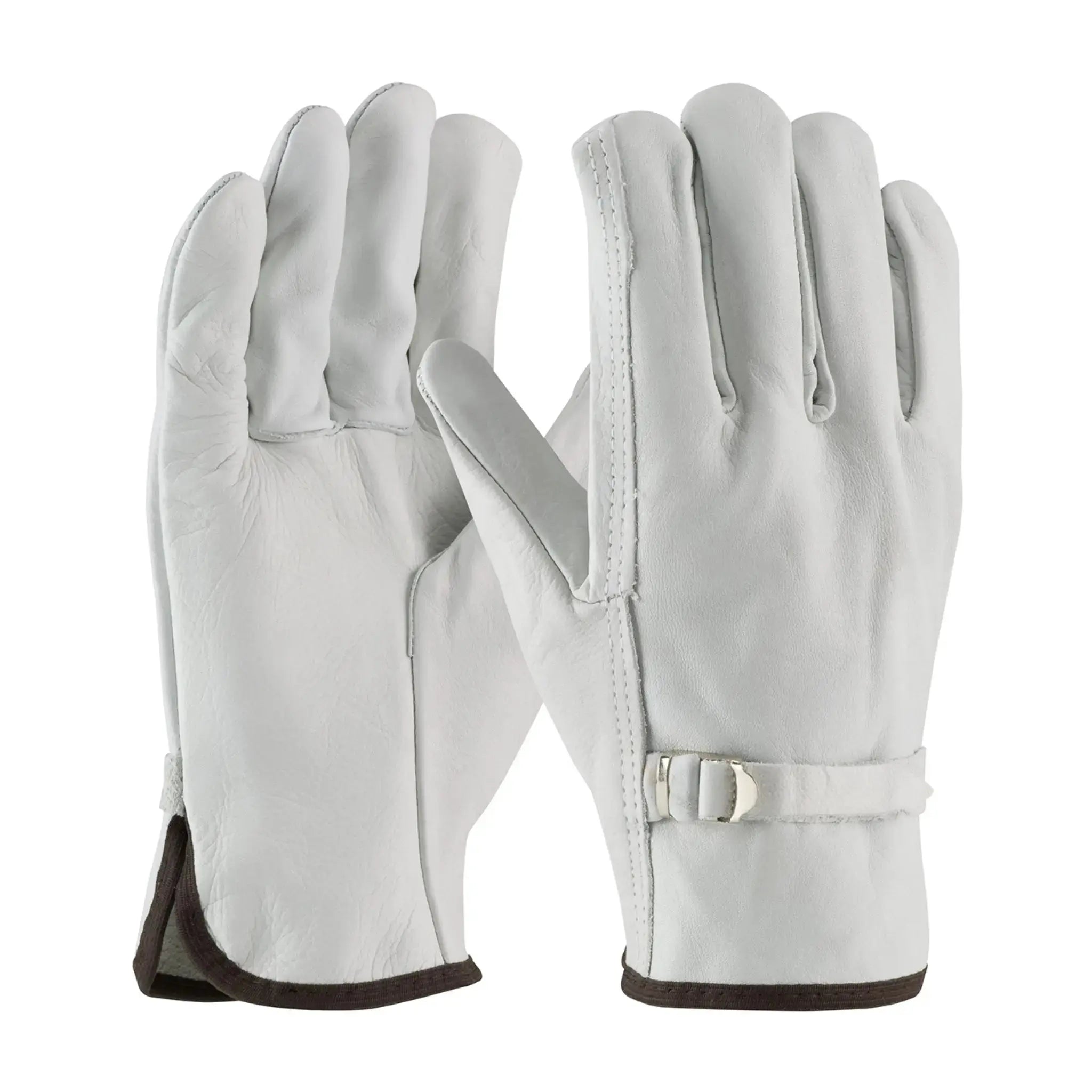 PIP 68-153 Regular Grade Leather Pull Strap Closure Driver's Glove - Straight Thumb, Natural, Case of 120
