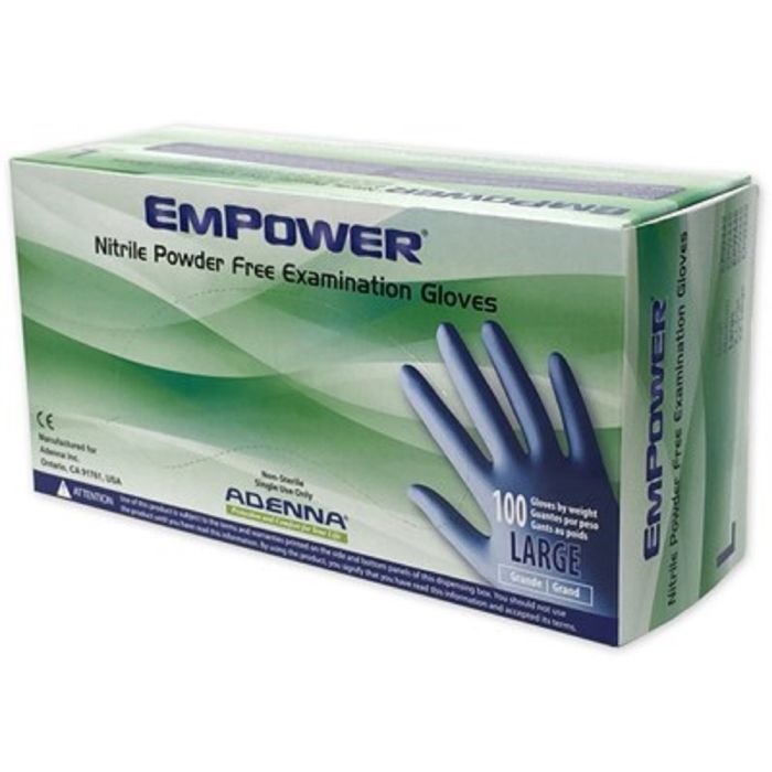Adenna Empower EPW442 Nitrile Powder Free Exam Gloves 8 Mil Blue Case of 10 Boxes