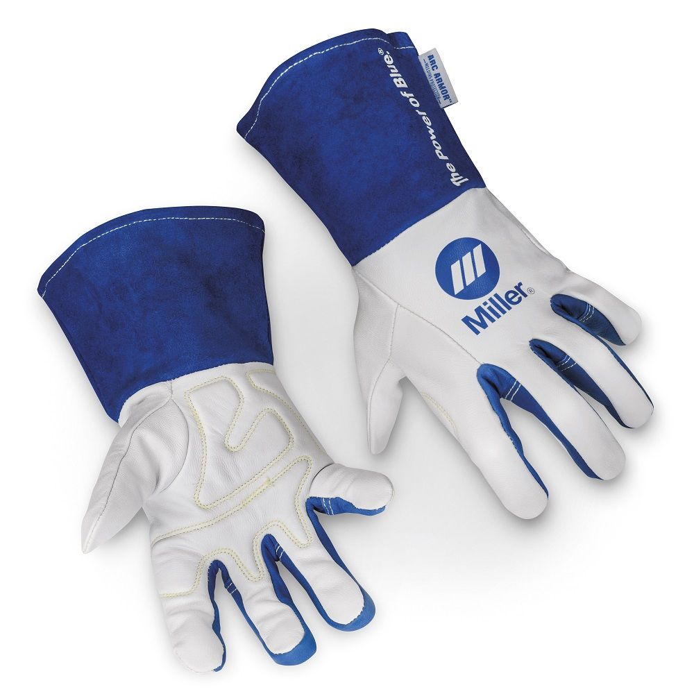 Miller 26334 Premium Goatskin and Split Cowhide Unlined TIG Welders Gloves with Wing Thumb, 1 Pair