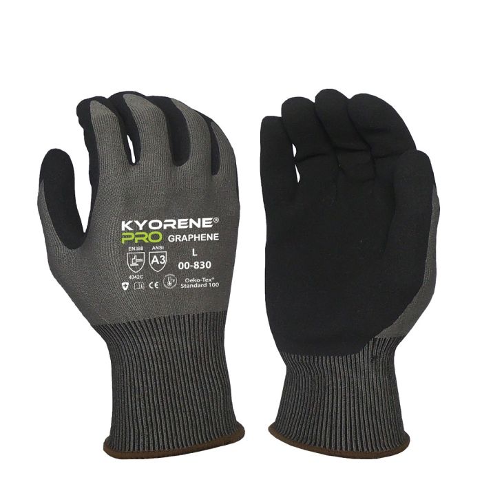 Armor Guys Kyorene Pro 00-830 18 Gauge Graphene A3 Liner Work Gloves, Gray, Box of 12 Pairs