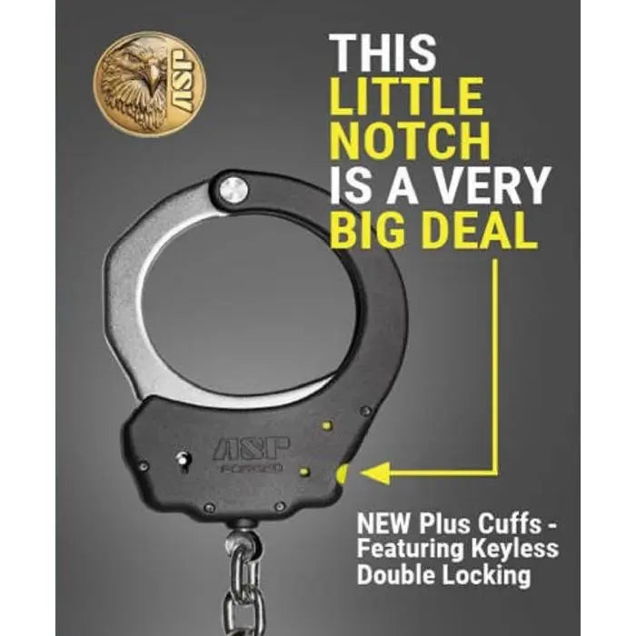 ASP Ultra Plus Handcuffs, Black, 1 Each-Hinge Style-Aluminum-Security