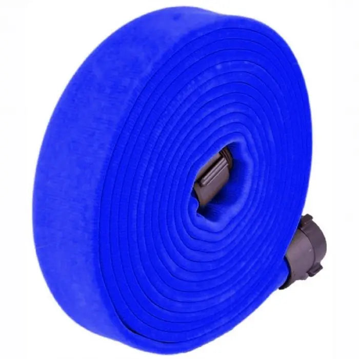 Key Fire Hose DP15 Big-10 Heavy Duty Rubber Attack Hose, Double Jacket, 1.5" Size, 50' Section, Blue, 1 Each
