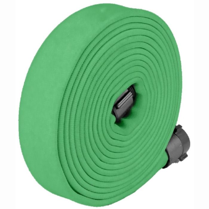 Key Fire Hose DP30 Big-10 Heavy Duty Rubber Attack Hose, Double Jacket, 3" Size, 50' Section, Green, 1 Each