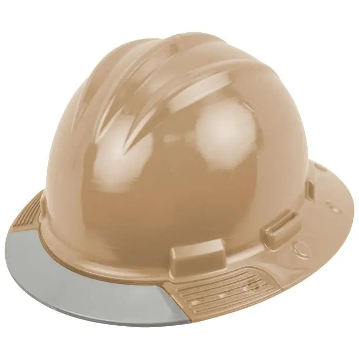 Bullard Tan AboveView HDPE Full Brim Hard Hat Flex Gear 4 Point Ratchet Suspension 20/Case