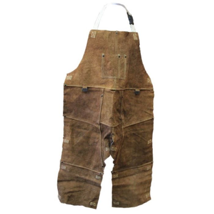 Chicago Protective Apparel 550-CL-36 Leather Split Leg Apron, Brown, 36-Inch Length, 1 Each