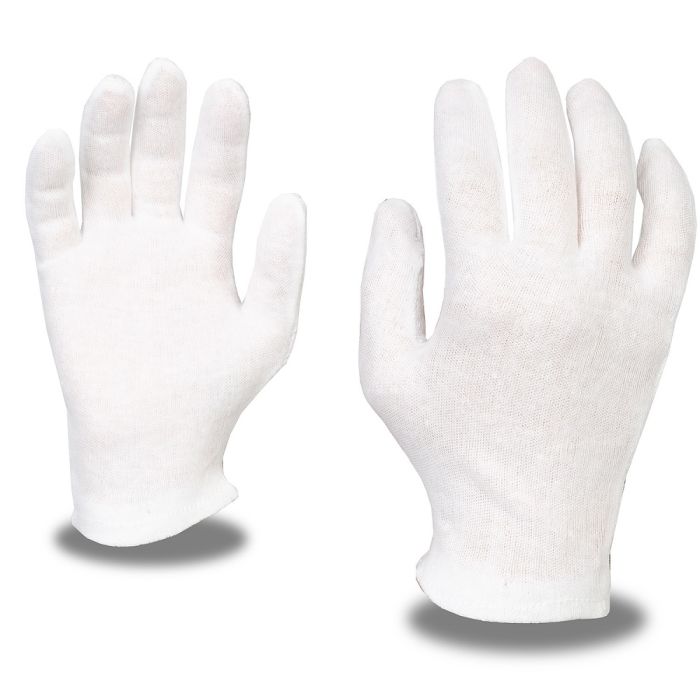 Cordova 1120L Men's Medium-Weight Lisle Inspector Gloves, White, Large, Box of 12