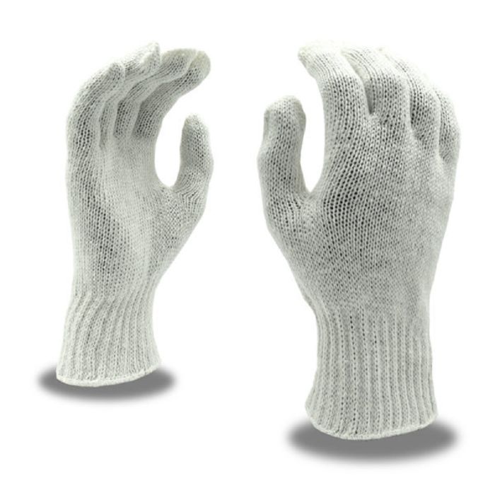 Cordova 3520L Standard-Weight Machine Knit Gloves, Bleached White, Large, Box of 12