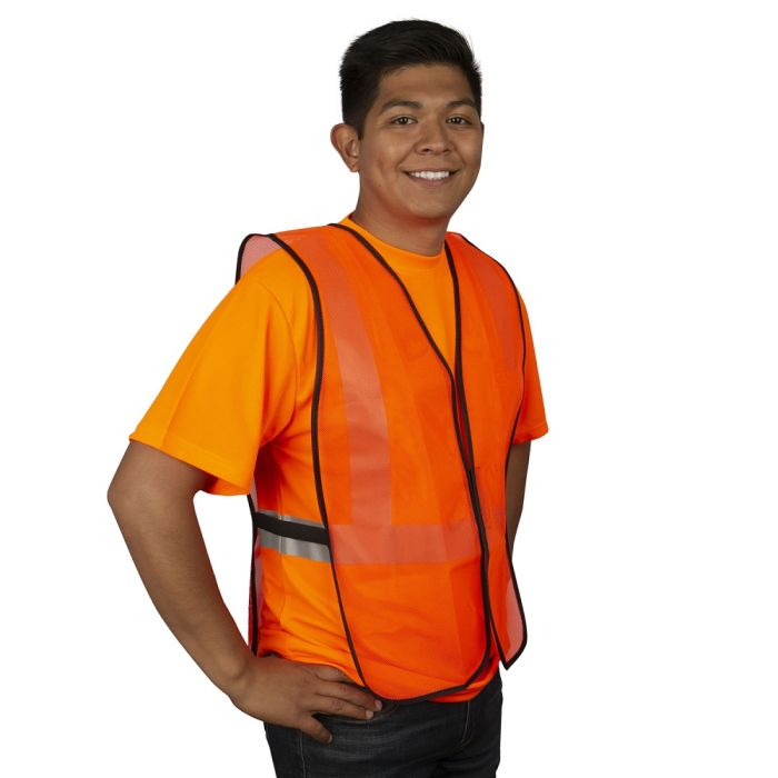 Cordova V100 Non-Rated Safety Vest, Orange, One Size, 1 Each
