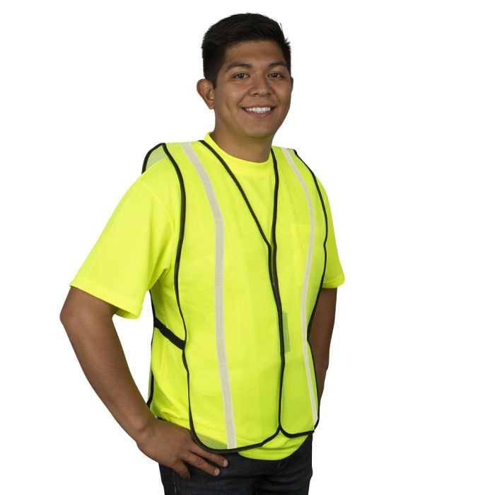 Cordova V111W Non-Rated Hi-Vis Safety Vest, Lime, One Size, 1 Each