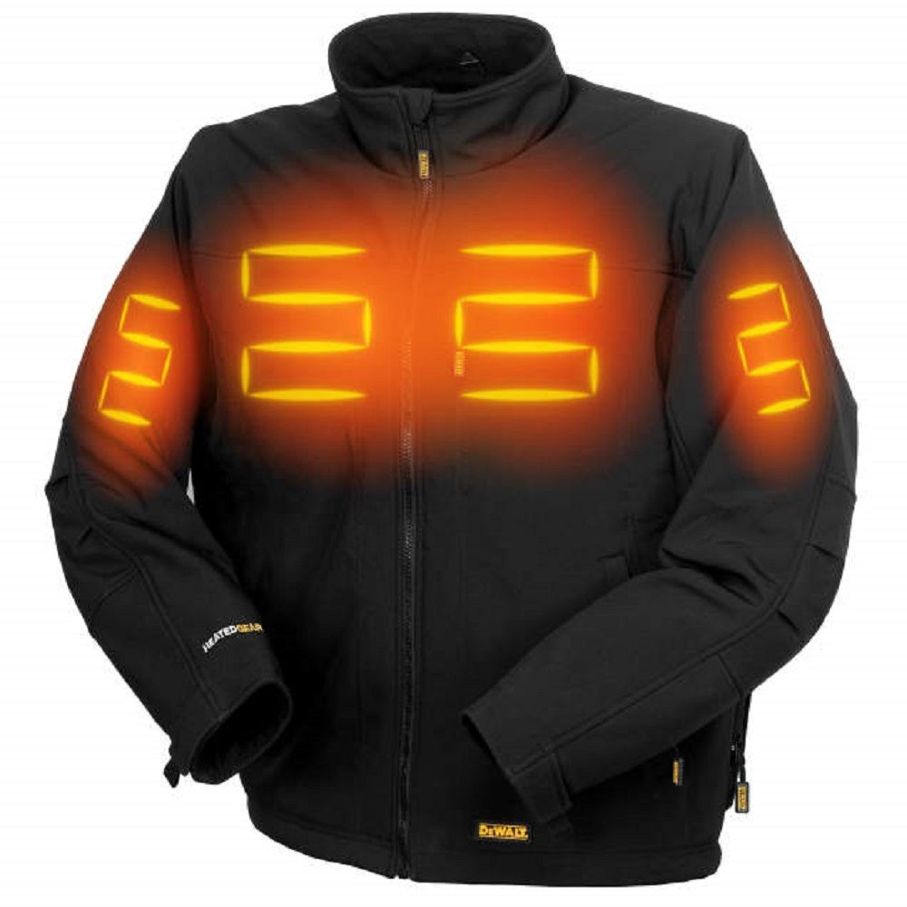 Radians DEWALT DCHJ060ABD1 Men's Heated Soft Shell Jacket Kitted, Black, 1 Each