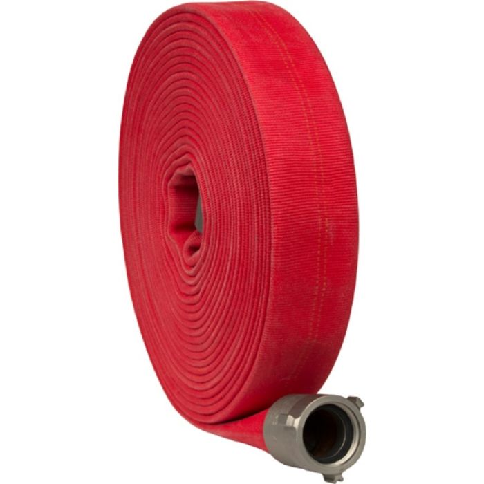 Key Fire Hose DP25 ECO-10 Lightweight Rubber Attack Hose, Double Jacket, 2.5" Size, 50' Section, Red, 1 Each