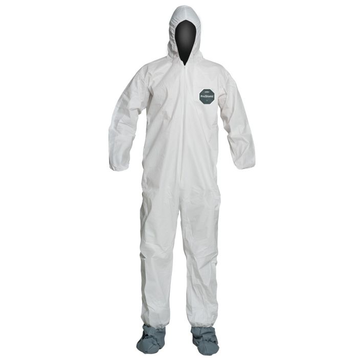 DuPont ProShield 50 NB122S Tyvek Material Hooded Coverall White Color 2X Size - 1/EA
