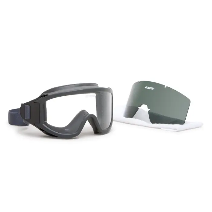 ESS 740-0333 Flight Deck Goggle w/Clear & Smoke Gray Lens, Black, Universal Size, 1 Each
