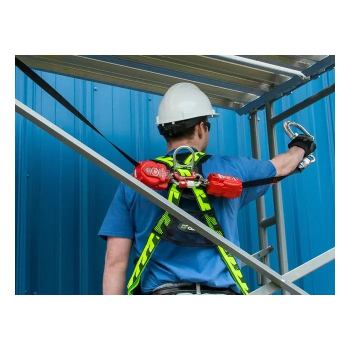 Honeywell Miller MFLC-4-Z7/6FT Twin Turbo Fall Protection System with Twin Turbo G2 Connector and Steel Rebar Hooks, Red, One Size, 1 Each