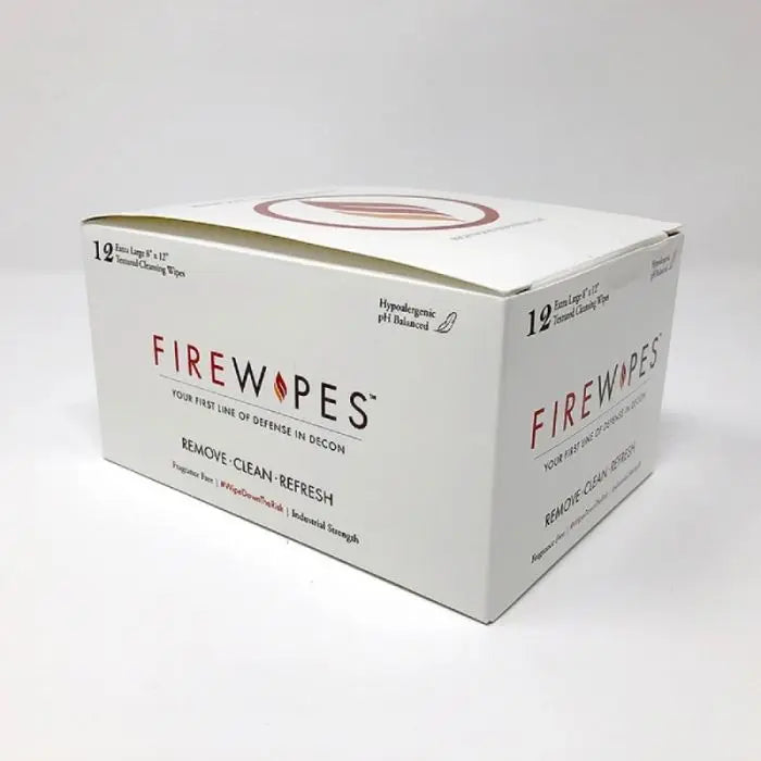 Firewipes WPE812 Decontamination Wipes, White, Box of 12