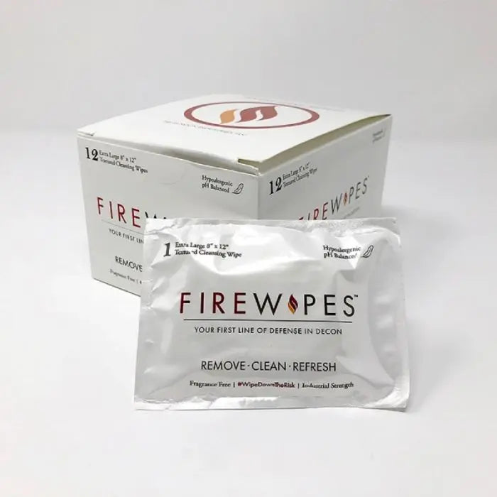 Firewipes WPE812 Decontamination Wipes, White, Box of 12