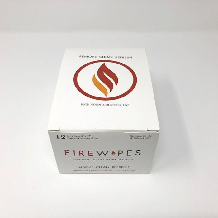 Firewipes WPE812 Decontamination Wipes, White, Box of 12