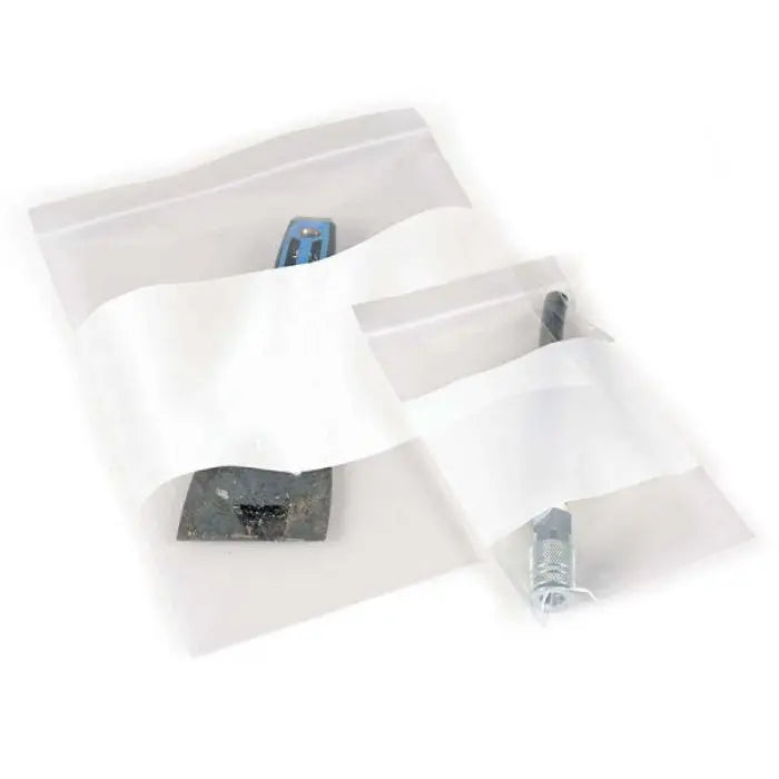Unprinted Zip-Top Evidence Bags, 5X8