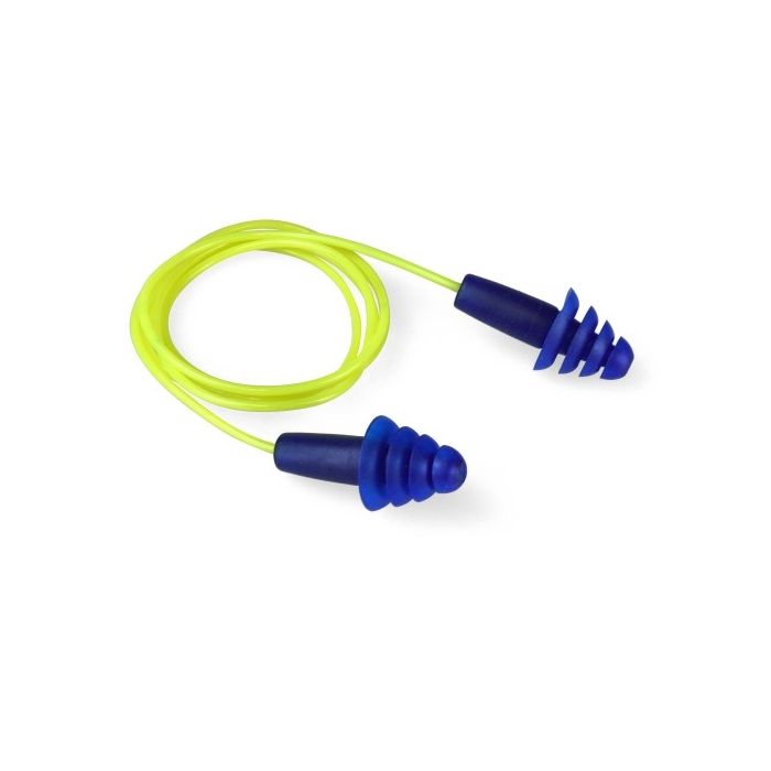 Radians Resistor FP43 Reusable Flanged Ear Plugs - Corded - NRR 27, 1 Pair
