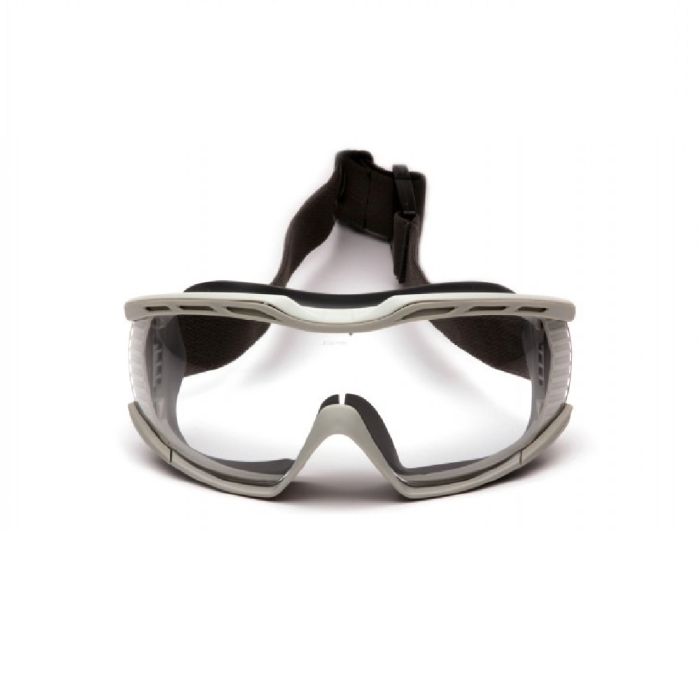 Pyramex Capstone 600 Series G604T2 Chemical Splash Goggle, Gray Frame, Clear H2X Anti-Fog Lens, One Size, 1 Each