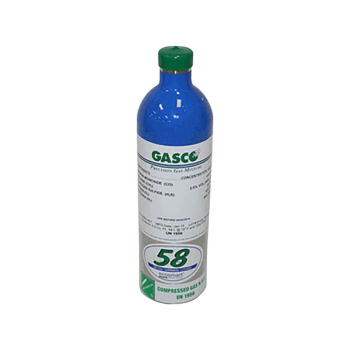 58 Liter Hydrogen Sulfide Calibration Gas, 25 PPM, Nitrogen