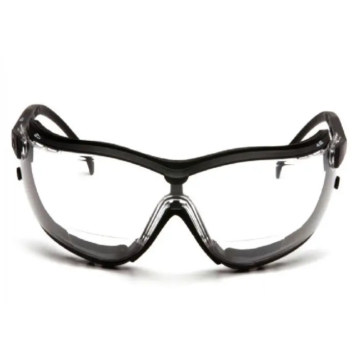 Pyramex V2G GB1810ST20 Clear +2.0 H2X Anti Fog Reader, Black Strap and Temples, One Size, Box of 6