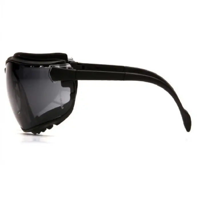 Pyramex V2G GB1820ST Safety Goggles, Black Strap and Temples, Gray H2X Anti Fog Lens, One Size, Box of 12