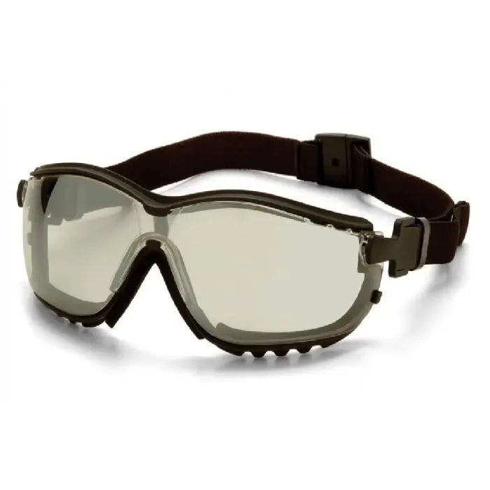 Pyramex V2G GB1880ST Safety Goggles, Black Strap and Temples, Indoor Outdoor Anti Fog Lens, One Size, Box of 12