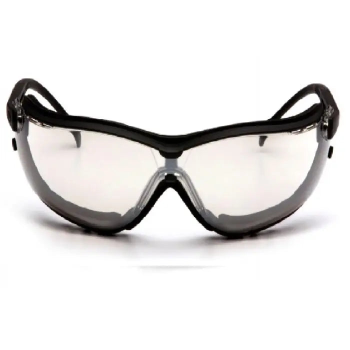 Pyramex V2G GB1880ST Safety Goggles, Black Strap and Temples, Indoor Outdoor Anti Fog Lens, One Size, Box of 12