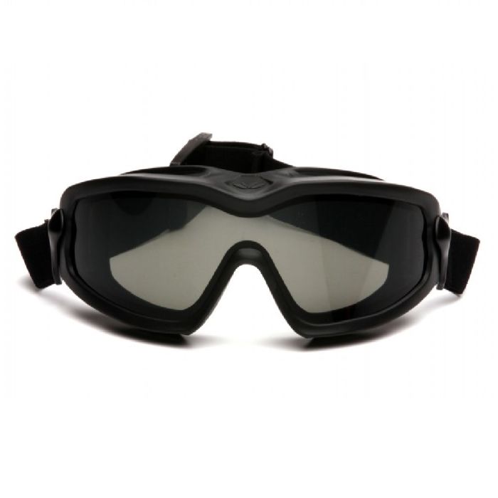 Pyramex V2G Plus GB6420SDT Dual Lens Safety Goggles, Black Temples and Strap, Gray H2X Anti Fog Lens, One Size, 1 Each