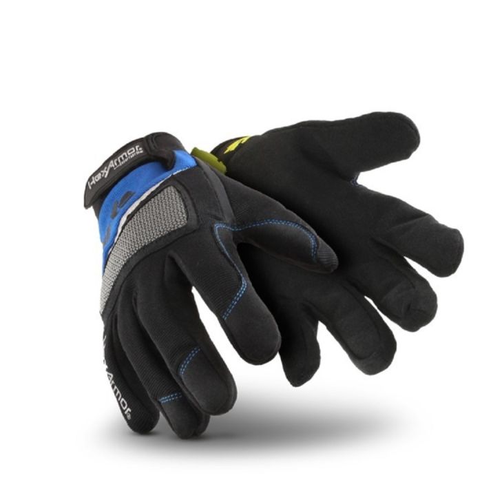 HexArmor Chrome Series 4018 Mechanics Style Work Gloves, Black, 1 Pair